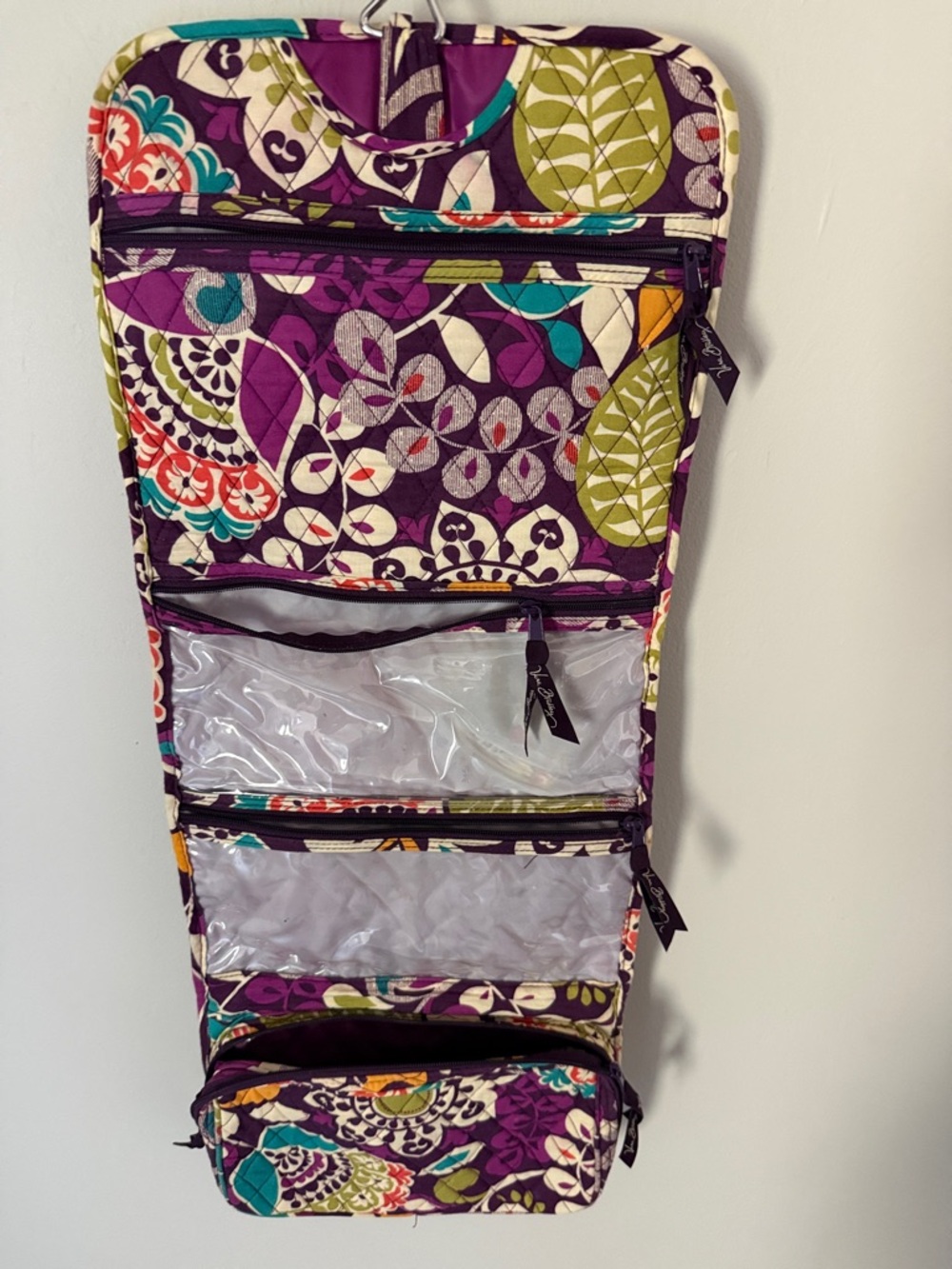 Vera Bradley Purple Multi Quilted Hanging Organizer